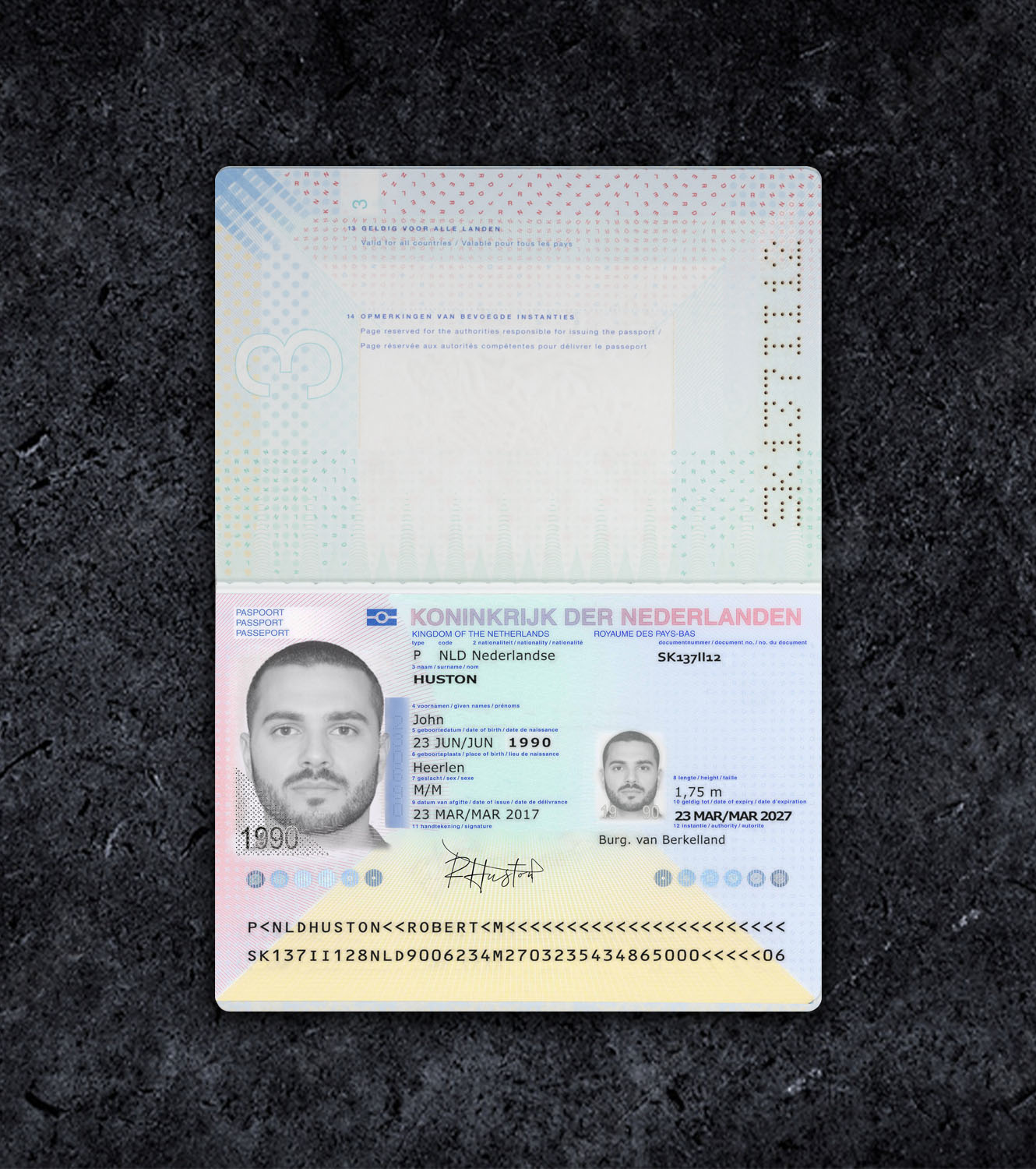 Netherlands NLD Passport PSD Template - 2014