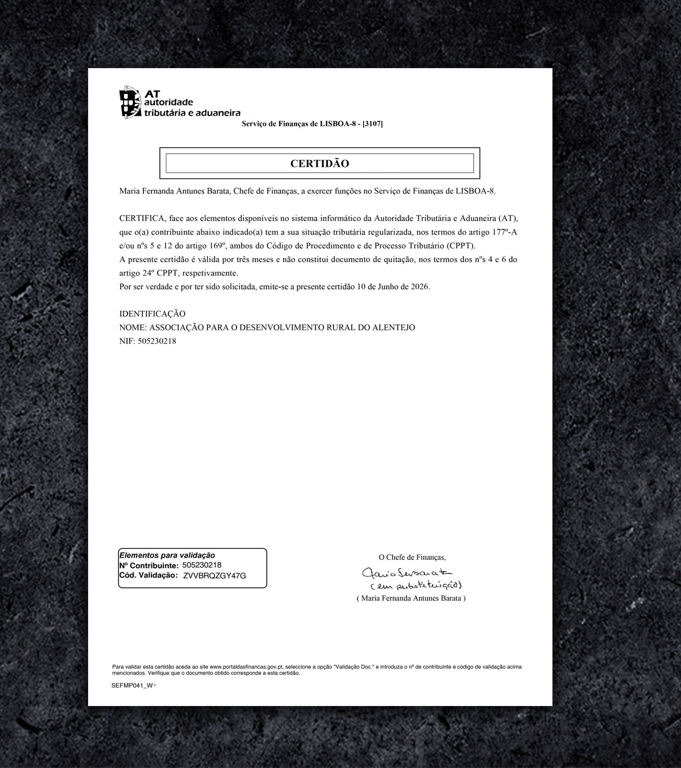 Portugal Certificate of Incorporation BL Business License PDF Template
