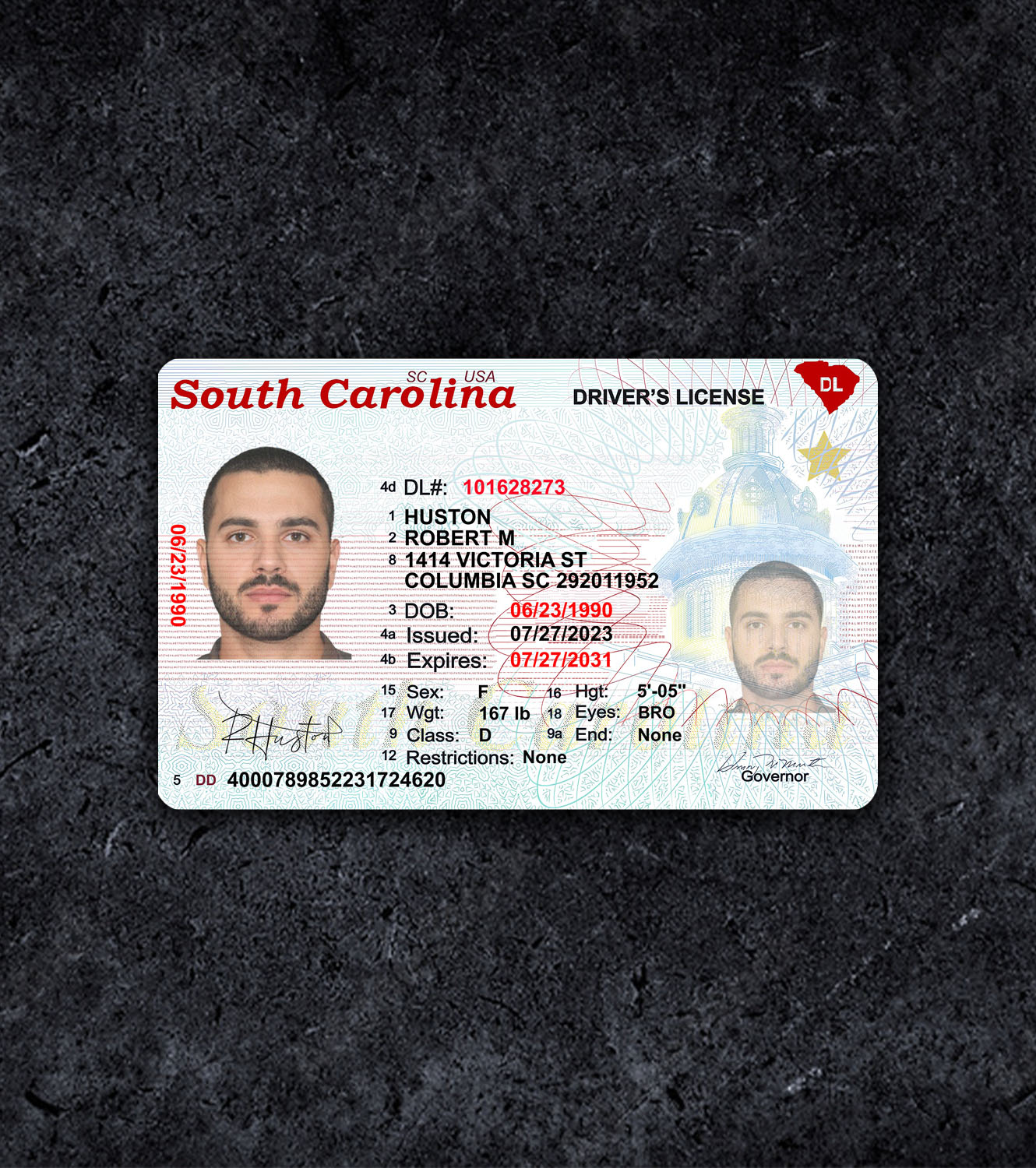 South Carolina Driver License PSD Template - 2018